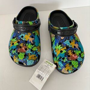 Disney Lion King CROCS Jungle Print Clogs - Blue and Black